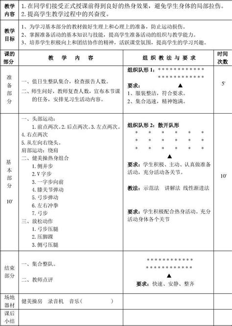 廊坊小学健美操教案视频